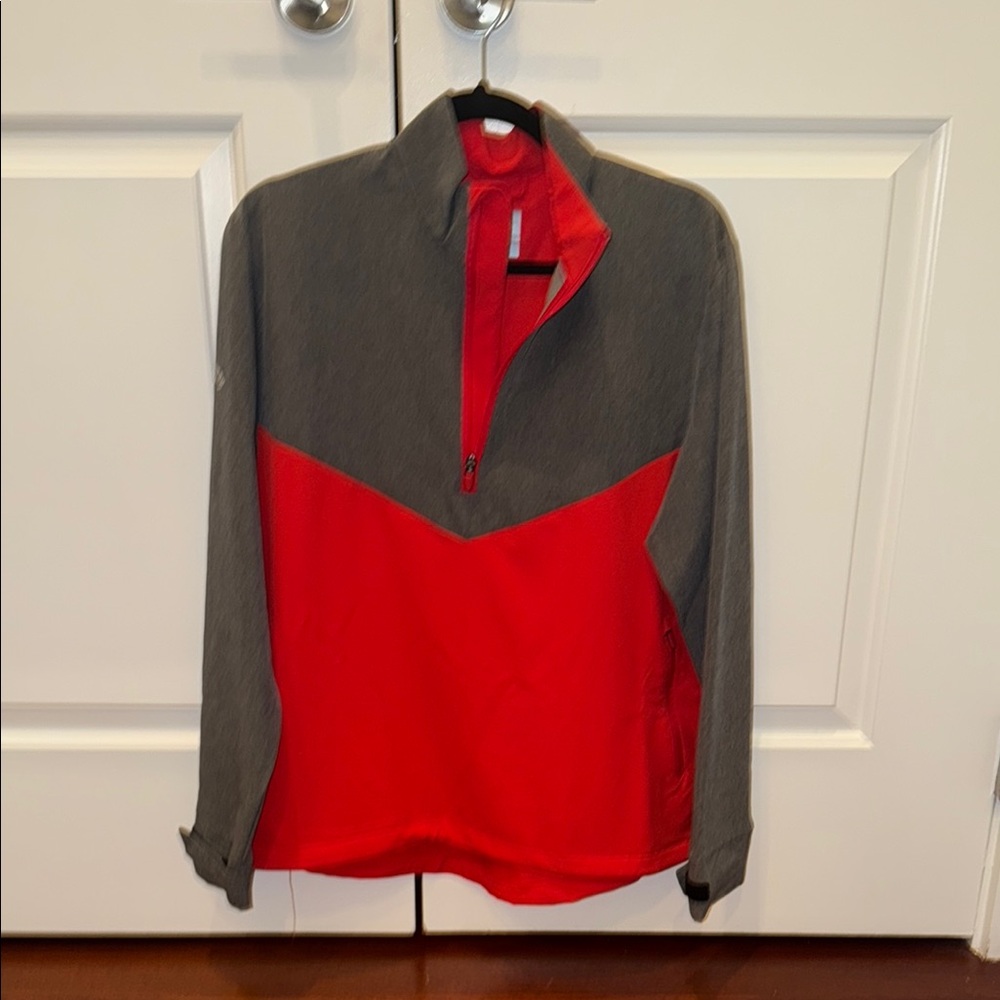 Calloway Weather Series Red and Gray Quarter-Zip Pullover